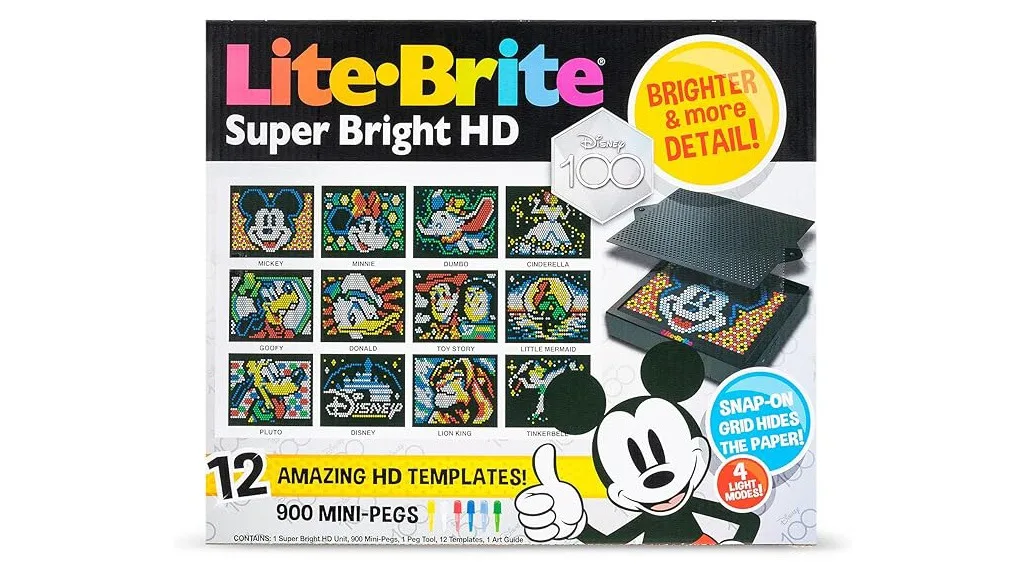 Lite-Brite Super Bright HD Disney100 edícia je magicky svetlá, bez použitia vílneho prachu.