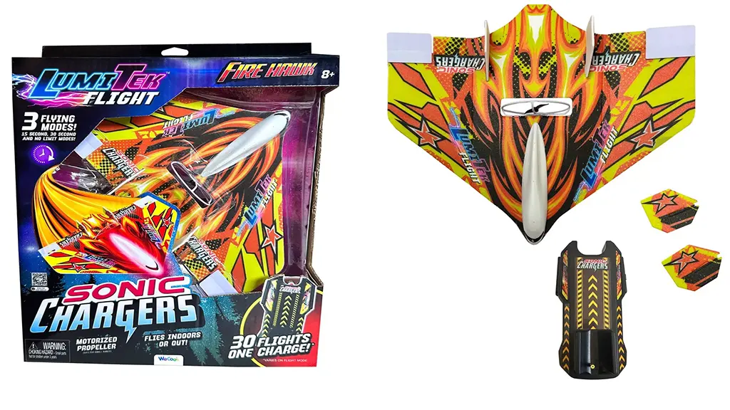 WeCool LumiTek Flight Sonic Chargers Fire Hawk ponúka zábavné lietanie kdekoľvek a kedykoľvek