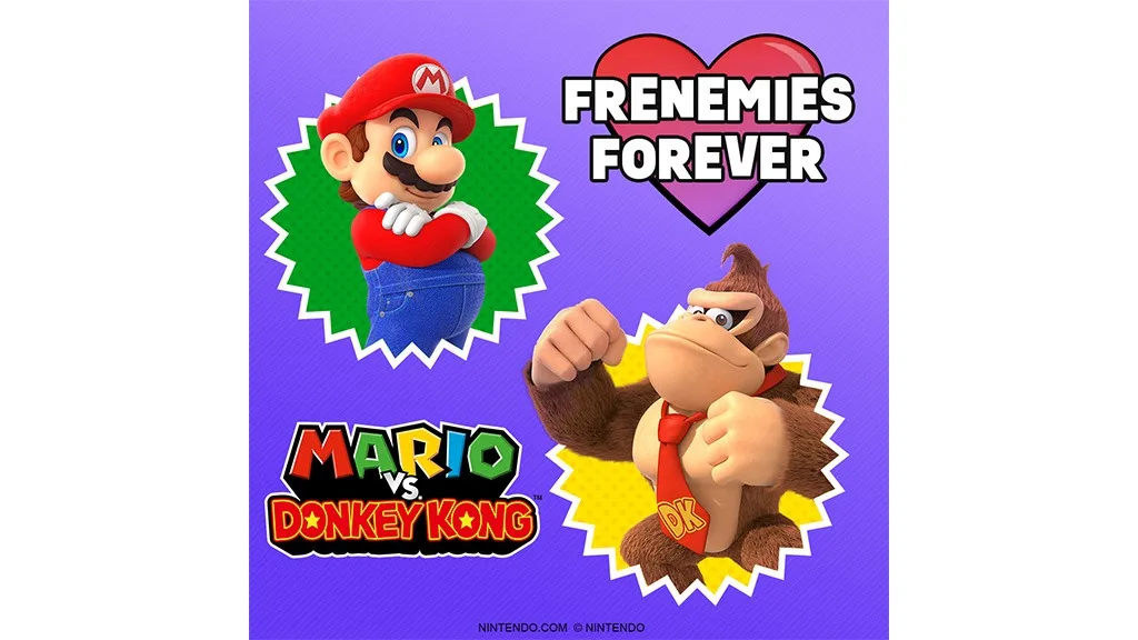 Oslávte súperenie vo vzťahoch na Valentína hrou Mario vs. Donkey Kong.