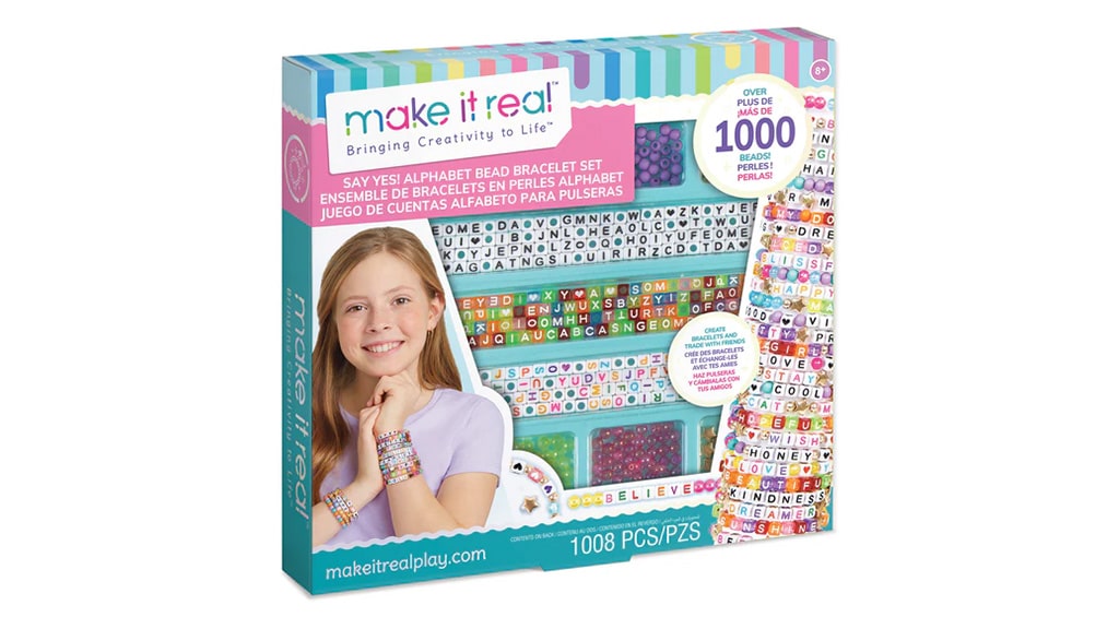 Make It Real Say Yes! sada na výrobu náramkov s písmenkovými korálkami
