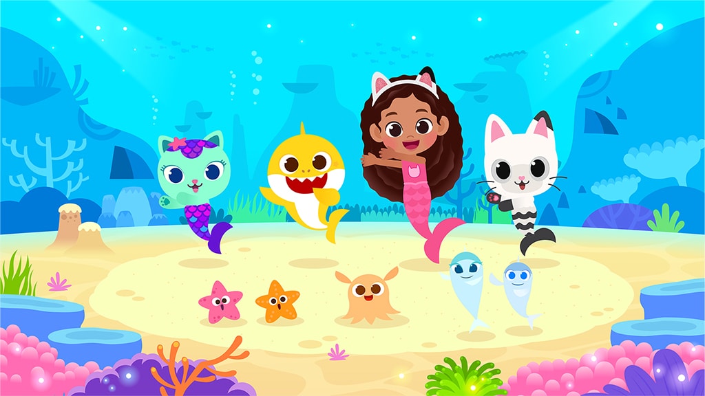 Postavy Baby Shark a Gabiho bábikového domu sa spájajú v novom výročnom hudobnom videu