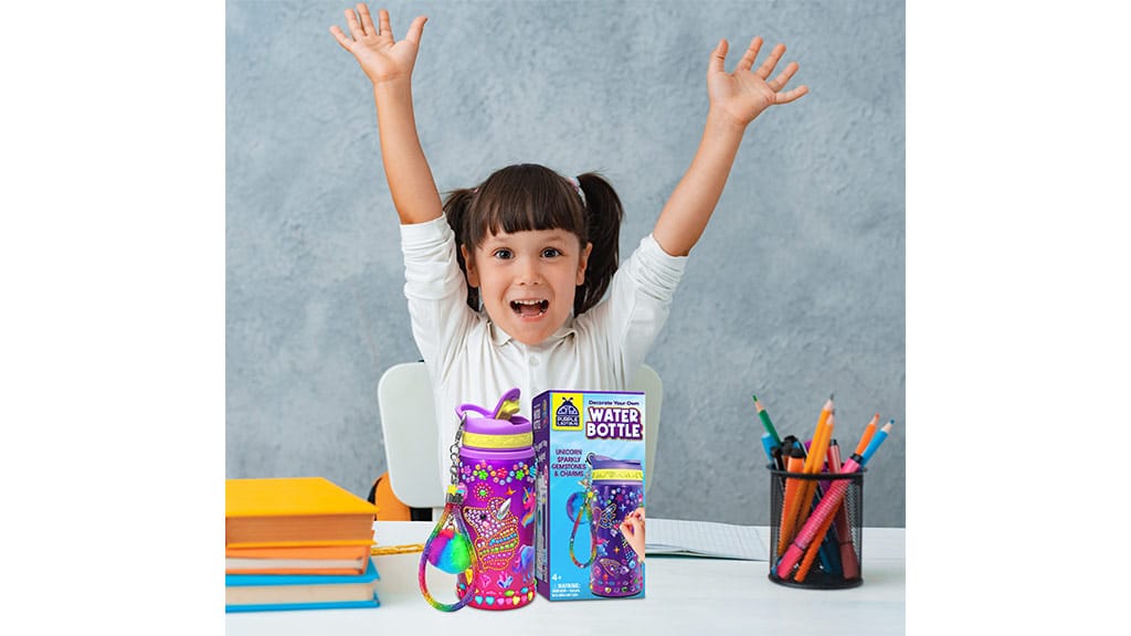 Fialová lienka jednorožcová drahokamová fľaša na vodu kreatívna súprava