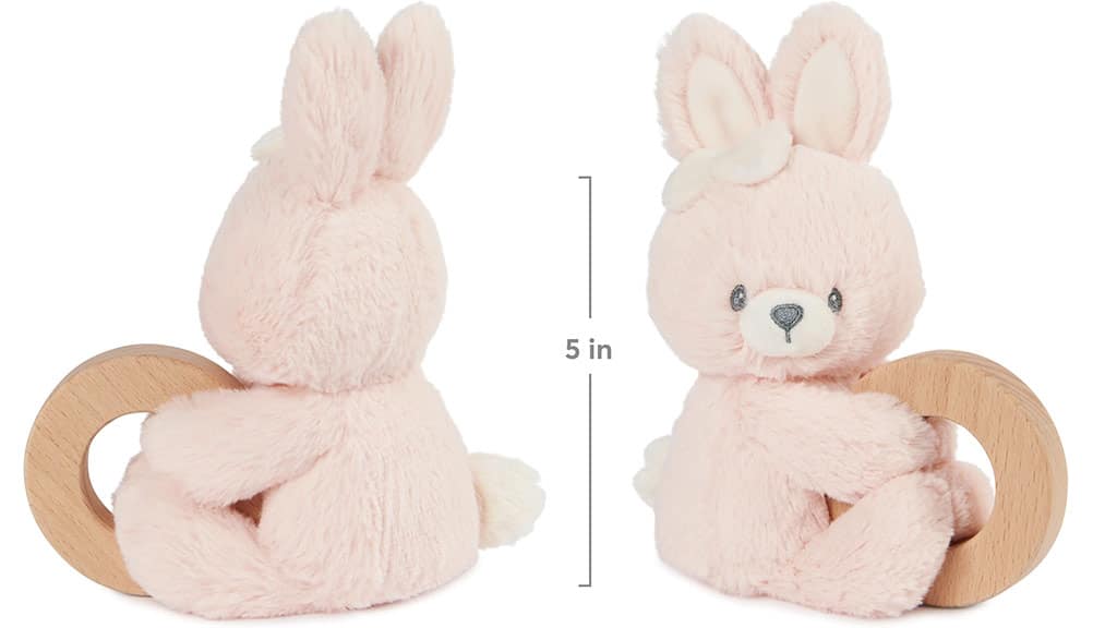 Baby GUND Udržateľne mäkké plyšové hrkálkové krúžky