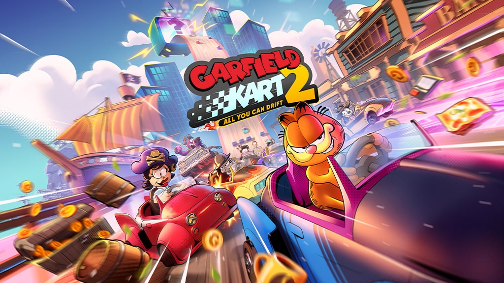 Garfield predvádza mačkastický návrat v hre Garfield Kart 2