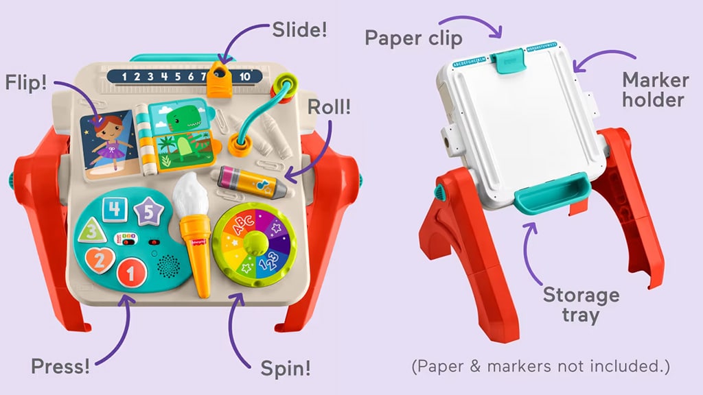 Fisher-Price Smiech a Učenie 4 v 1 Herný stolík a Kresliaca tabuľa