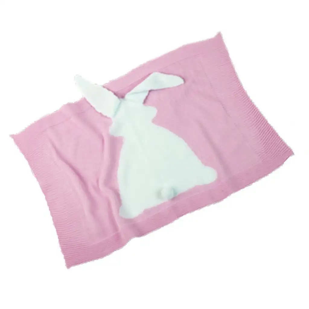 Llorens: Rózsaszín nyuszis pléd újszülött babáknak kép 1