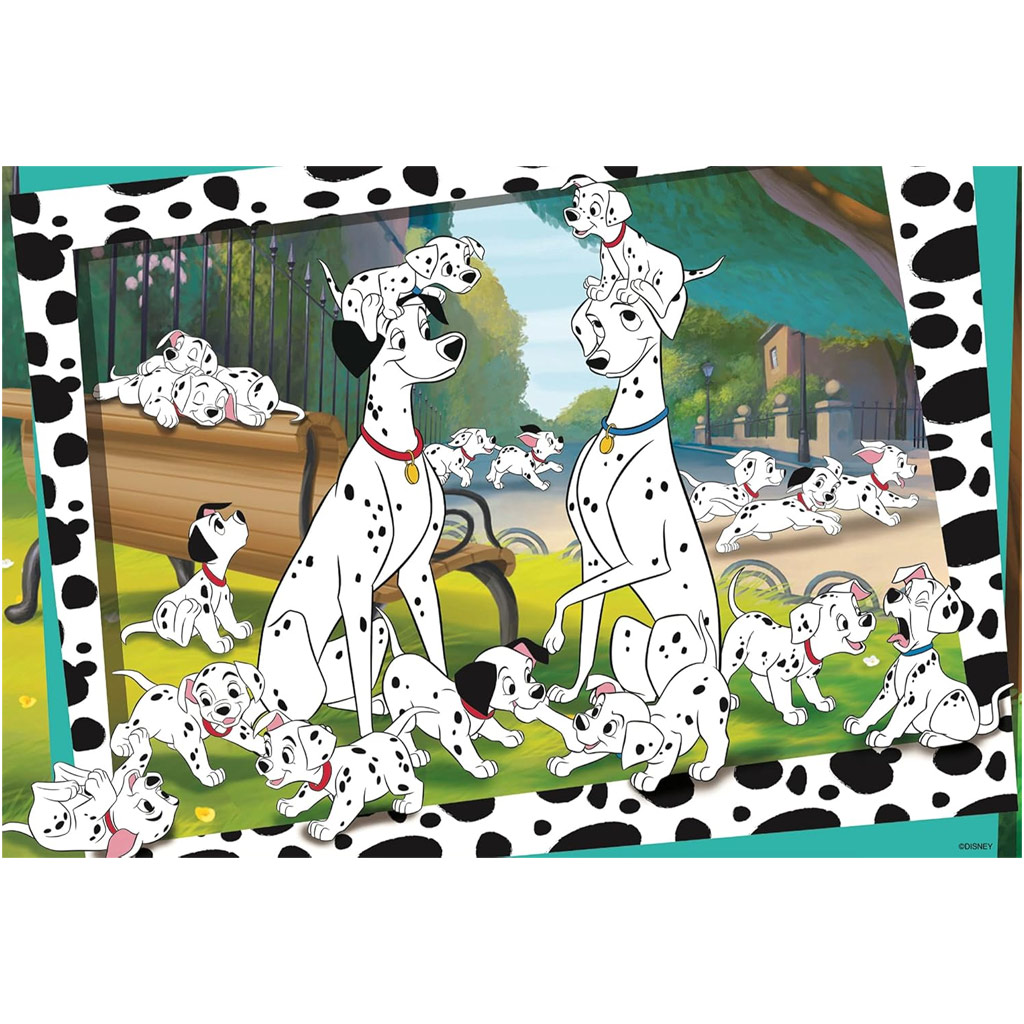 Disney 101 dalmatíncov 2 v 1, 24-dielne puzzle a omaľovánka 50x35 cm - Lisciani kép 2