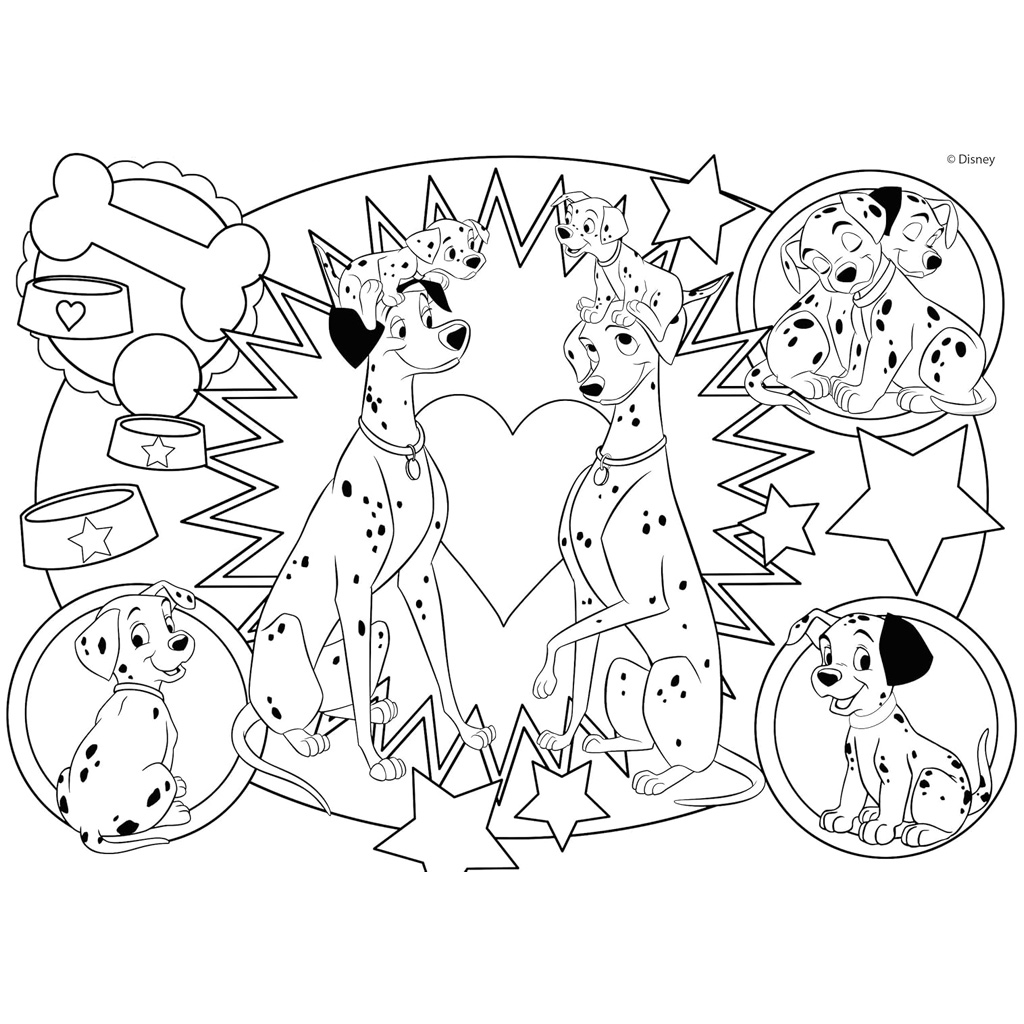 Disney 101 dalmatíncov 2 v 1, 24-dielne puzzle a omaľovánka 35x25 cm - Lisciani kép 3
