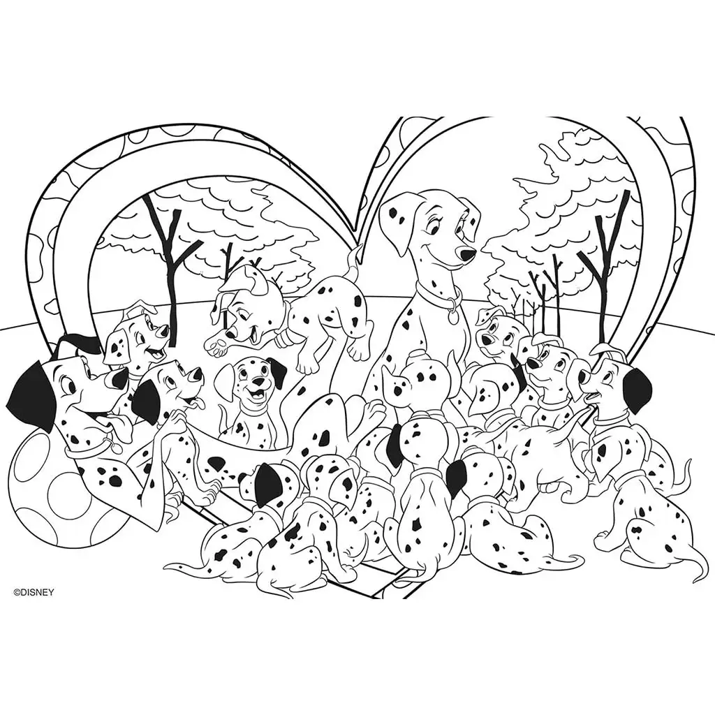 Disney 101 dalmatíncov 2 v 1 maxi 24-dielne puzzle a omaľovánka 70x50 cm – Lisciani kép 2