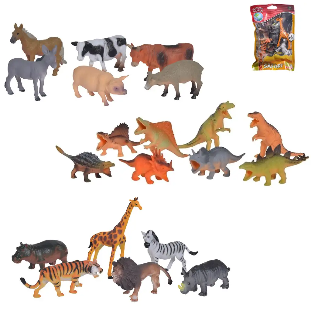 Súprava figúrok zvieratiek z farmy alebo džungle, dinosaury - Simba Toys