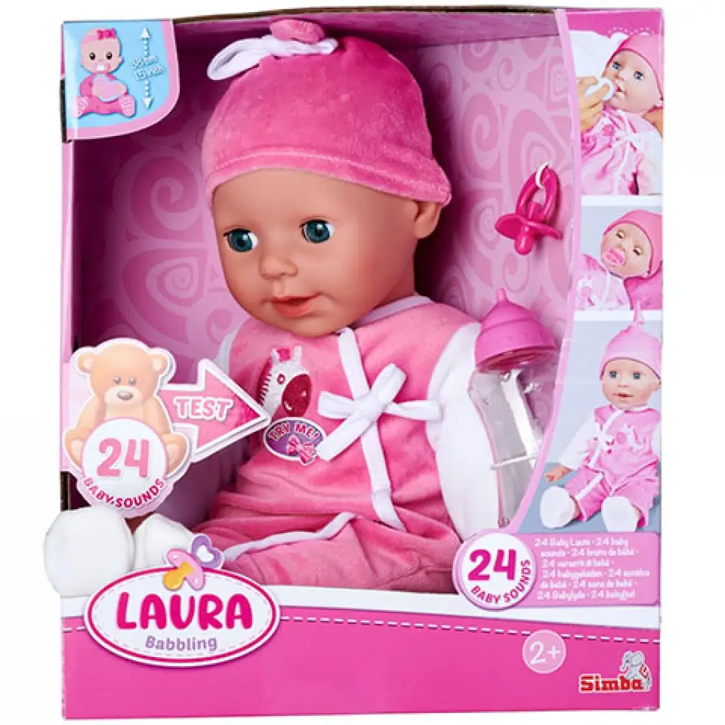 Bábika Laura so zvukom a cumlíkom 38cm - Simba Toys