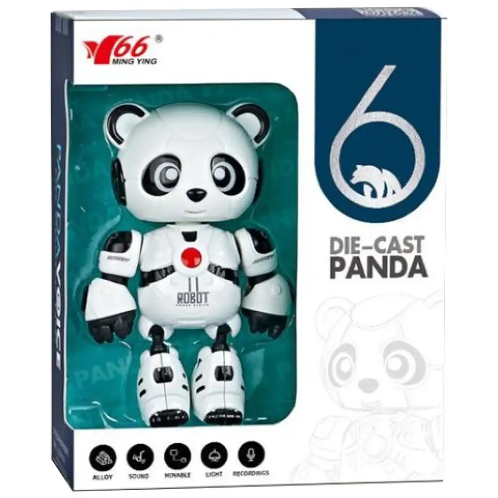 11-es, a robot panda pajtás fénnyel és hanggal, fém vázzal kép 1