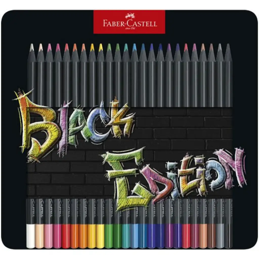 Faber-Castell: Black Edition színes ceruza 24db-os szett fém dobozban kép 1