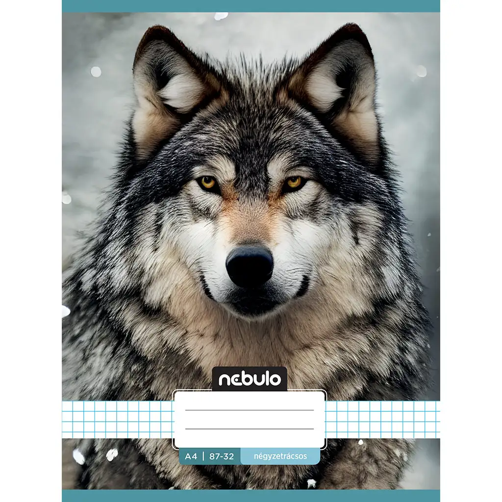 Nebulo: Zošívaný štvorčekový zošit s motívom vlka 87-32 A/4
