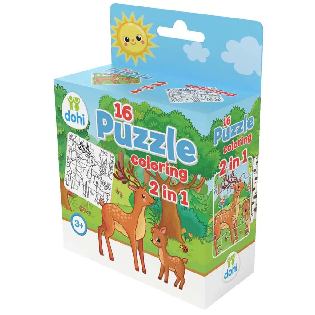 16-dielna omaľovánka puzzle 2 v 1 - Jeleň