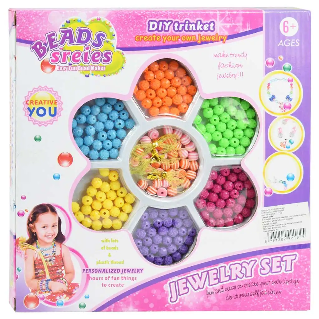 Beads Series: Ékszerkészítő gyöngy szett 100+ színes és csíkos gyöngyökkel kép 1
