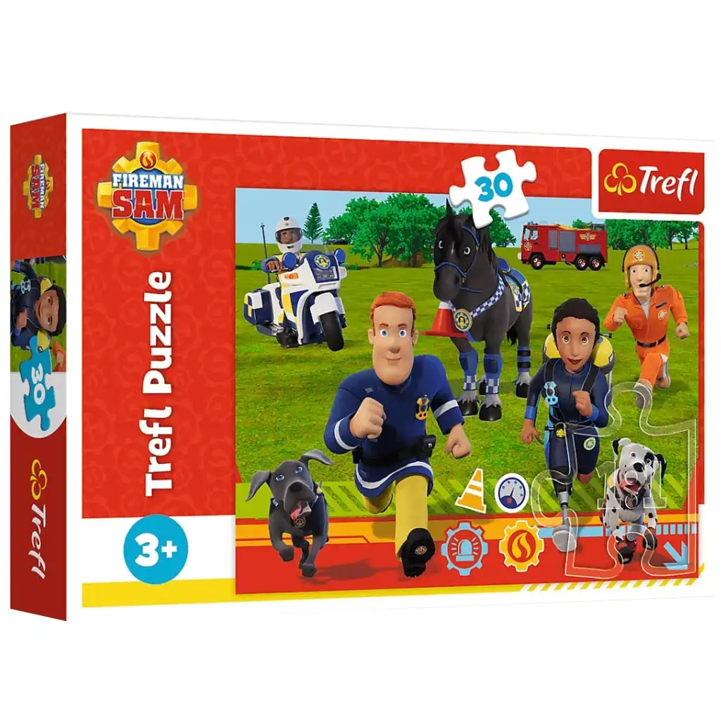 Požiarnik Sam: Pripravený na pomoc 30-dielne puzzle - Trefl