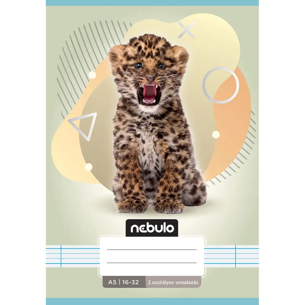 Nebulo: Zošit pre 2. ročník s linajkami A5, 16-32, so zvieratami - Leopard