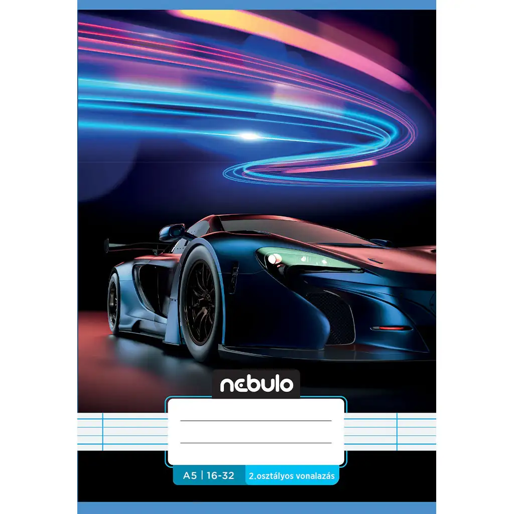 Nebulo: Zošit pre 2. ročník linajkový A5 16-32 s motívom áut