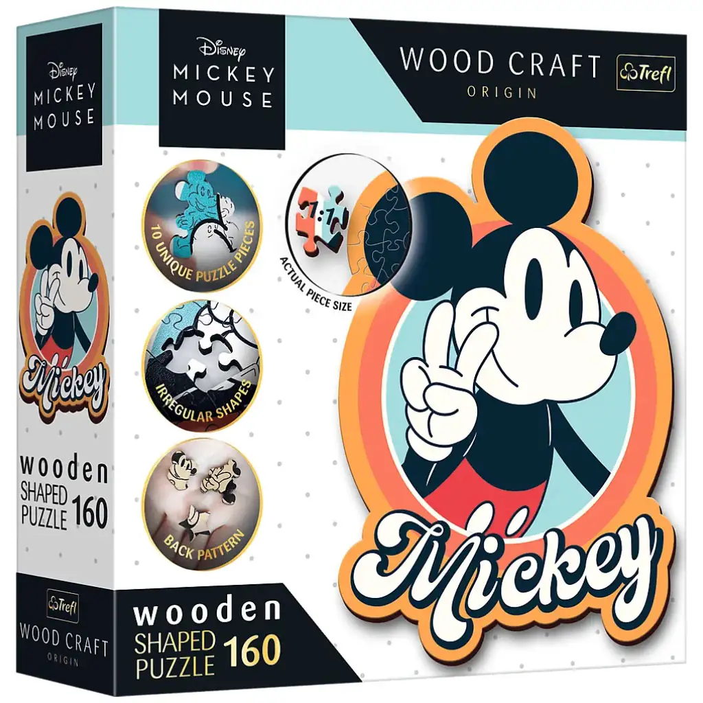 Wood Craft: Disney - Retro Mickey egér 160 db-os prémium fa puzzle - Trefl kép 1