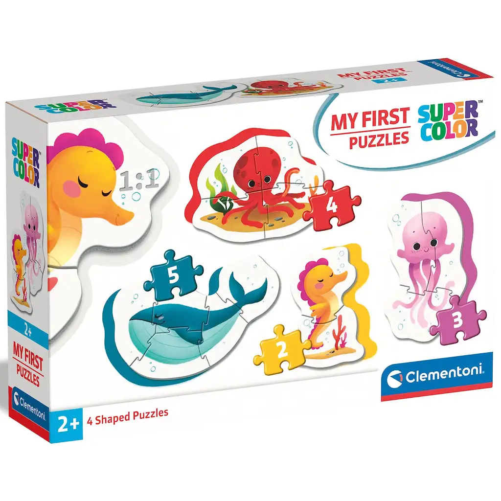 MyFirst Puzzle: 4 az 1-ben víz alatti állatok Supercolor bébi puzzle - Clementoni kép 1