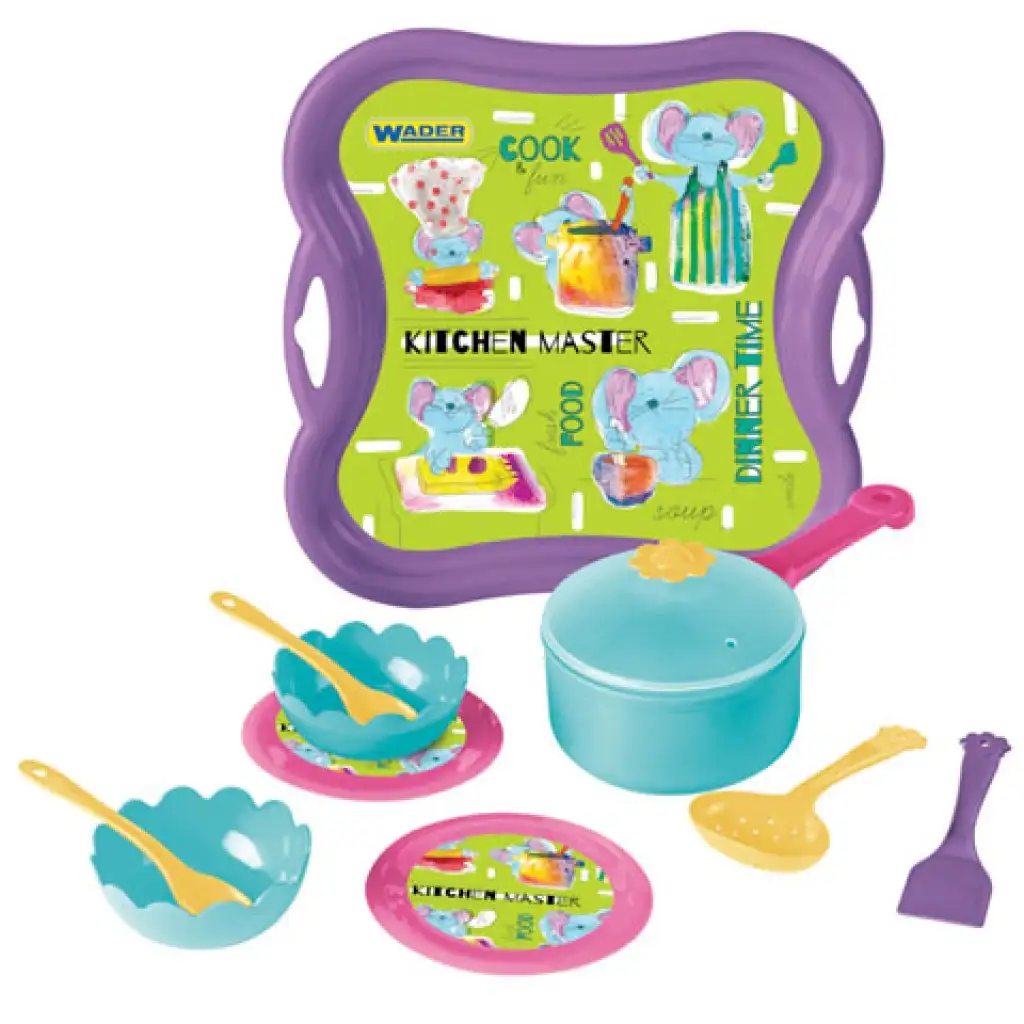 Dinner Time színes étkészlet tálcával - Wader kép 1