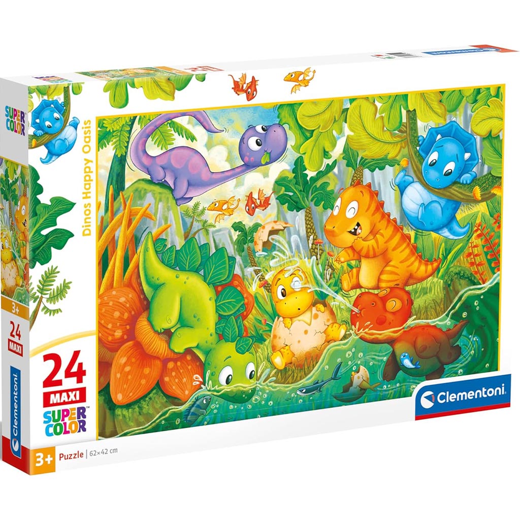 Hrajúce sa dinosaury 24 ks maxi supercolor puzzle - Clementoni