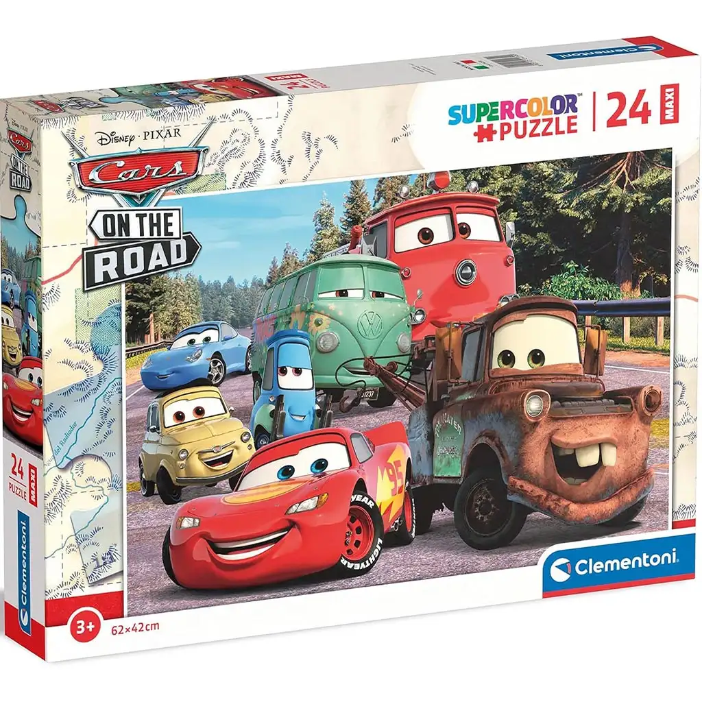 Verdák Az úton 24 db-os maxi supercolor puzzle - Clementoni kép 1