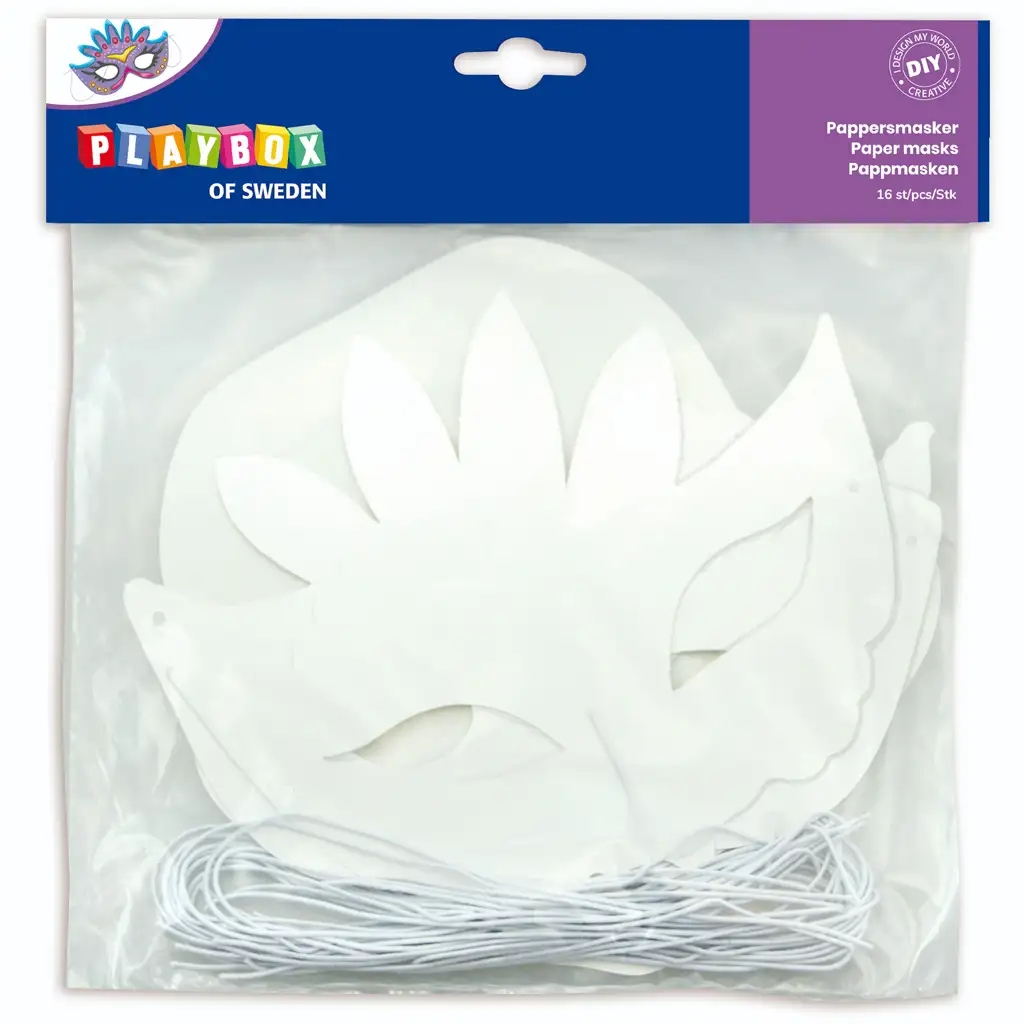 PlayBox: Sada na maľovanie papierových masiek, 16 kusov