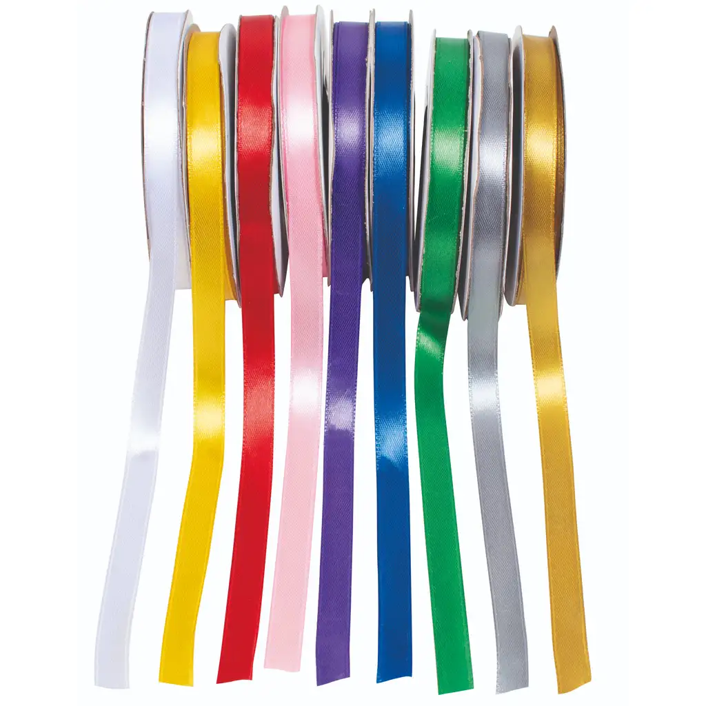 PlayBox: Farebná saténová stuha, sada 9 ks, 30 m x 1 cm