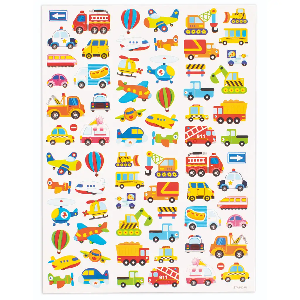 PlayBox: Sada nálepiek s vozidlami, 72 kusov