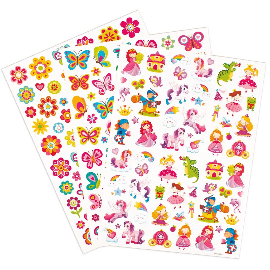 PlayBox: Sada dievčenských nálepiek s motýľmi a princeznami, 221 kusov