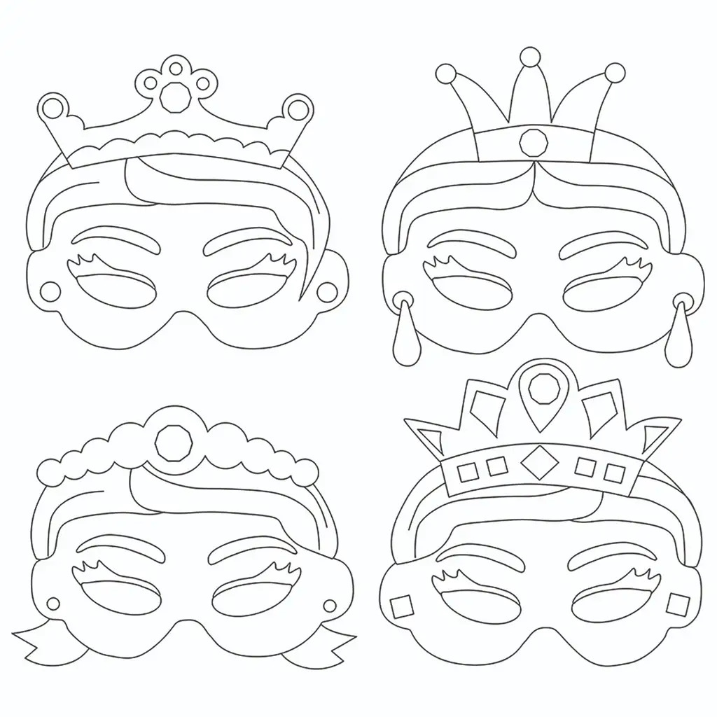 PlayBox: Sada 12 papierových masiek princezien kép 2