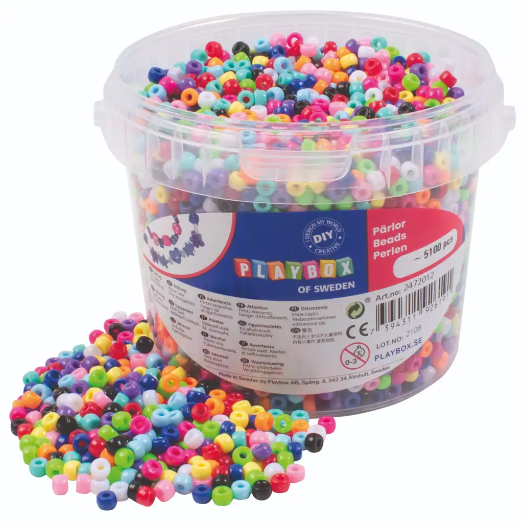 PlayBox: Farebný set 5000 variteľných korálok v úložnom boxe