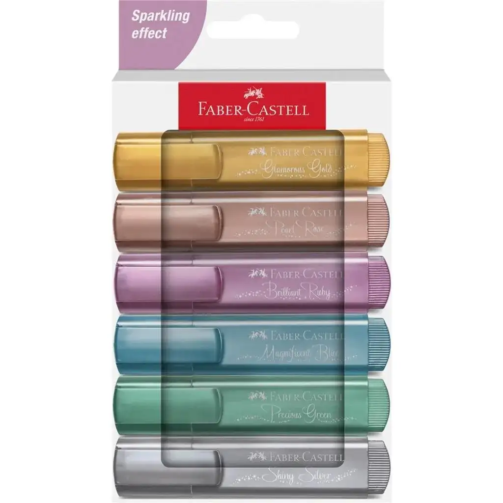 Faber-Castell: 1546 Metál 6 db-os szövegkiemelő filctoll szett kép 1