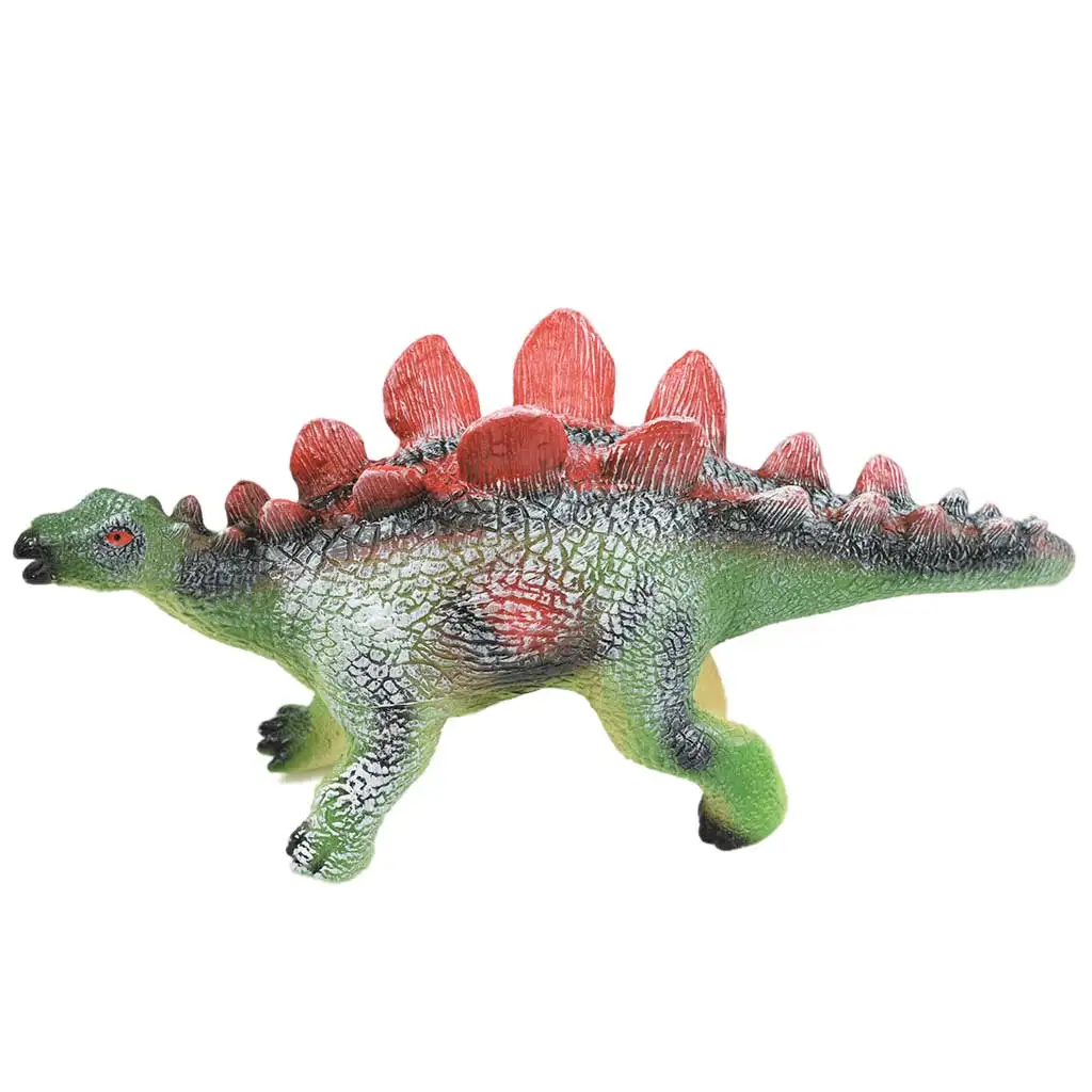 Dino World: Vinyl anyagú hangot adó Stegosaurus dinoszaurusz figura pamut töltéssel 35cm kép 1
