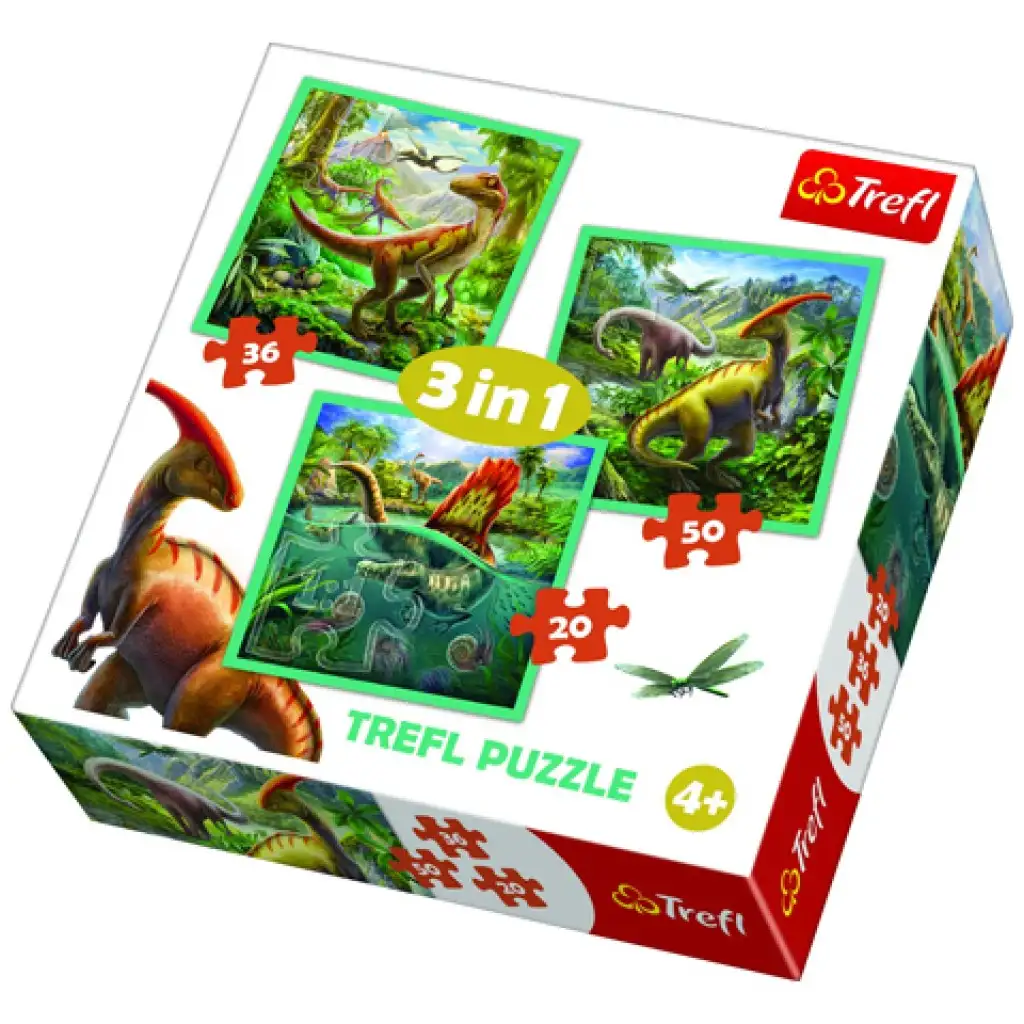 3v1 dinosaurus puzzle set - Trefl