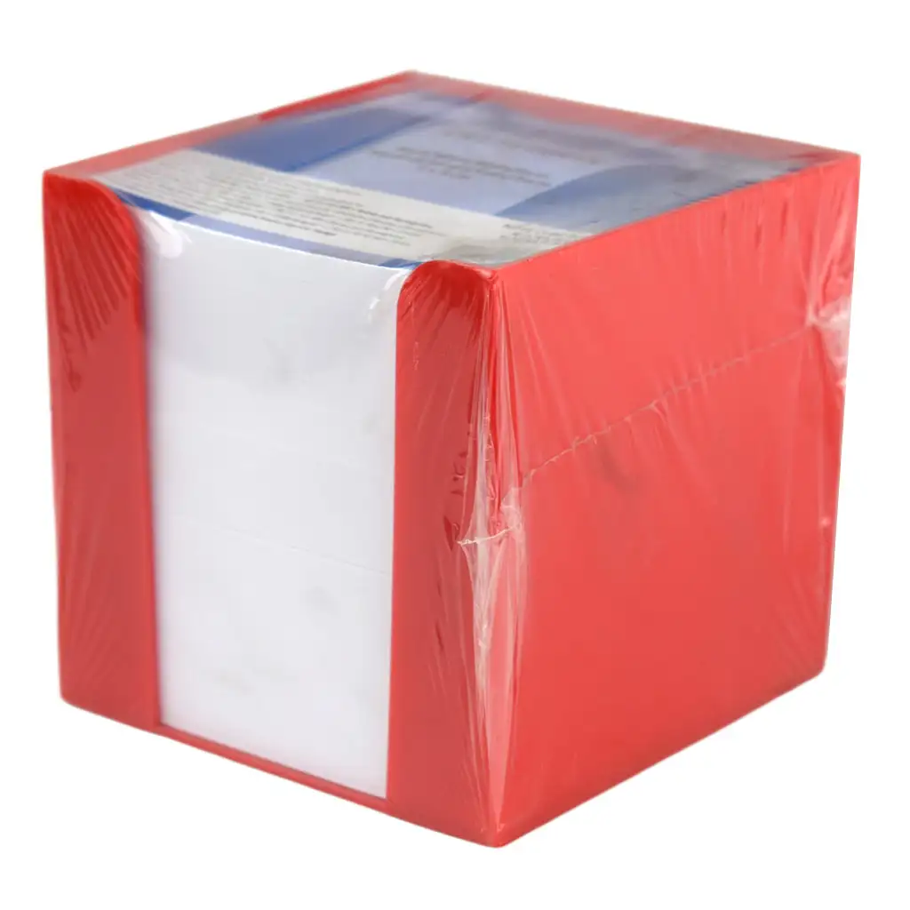 Jegyzettömb piros tartóban 750 lapos 9x9x9cm kép 1