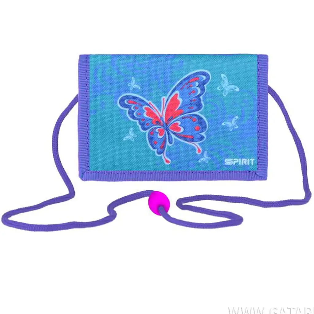 Spirit: Peňaženka Butterfly modro-fialová na zips 12,5x8,5cm