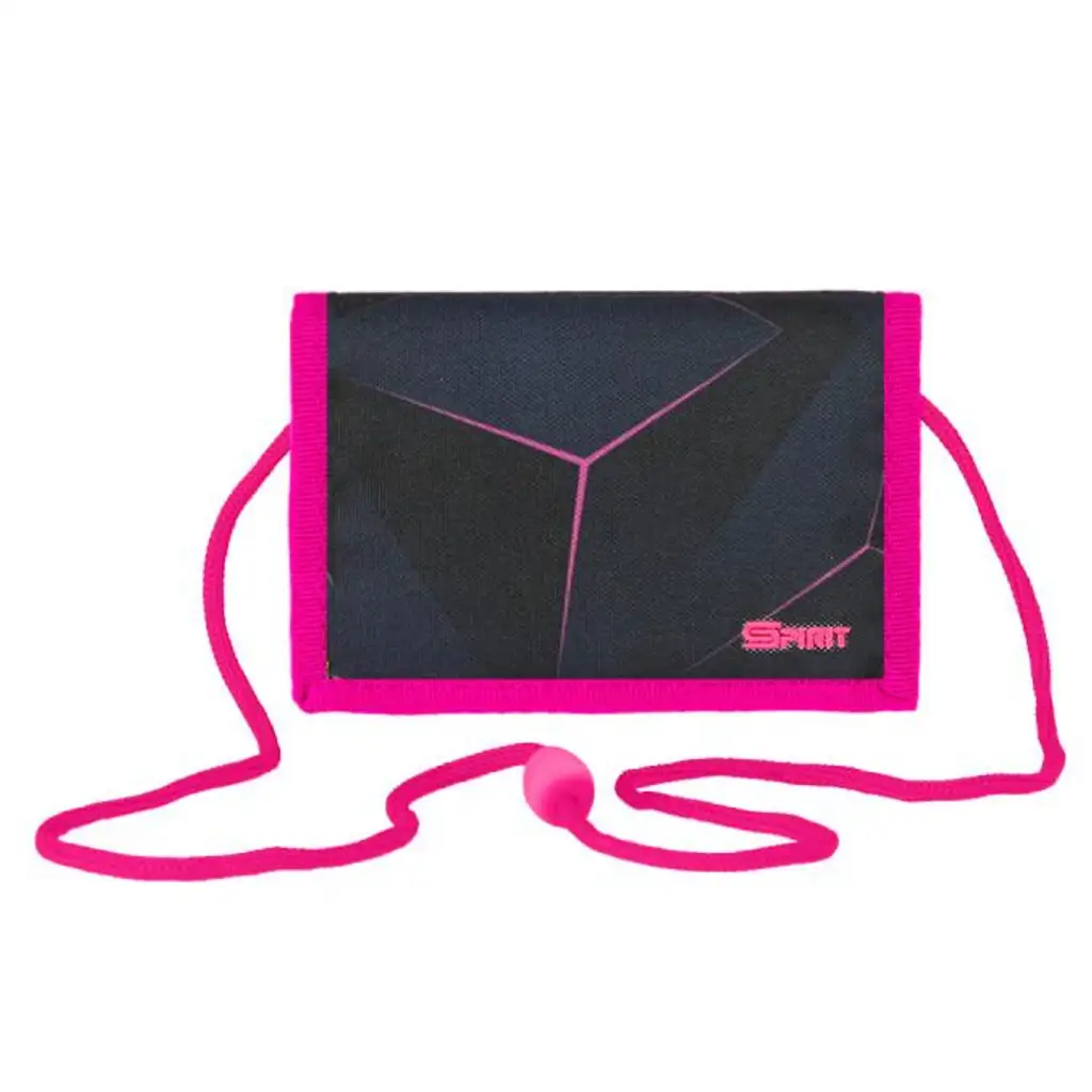 Spirit: Neutrálna tmavomodro-ružová dievčenská peňaženka na suchý zips 12,5x8,5cm