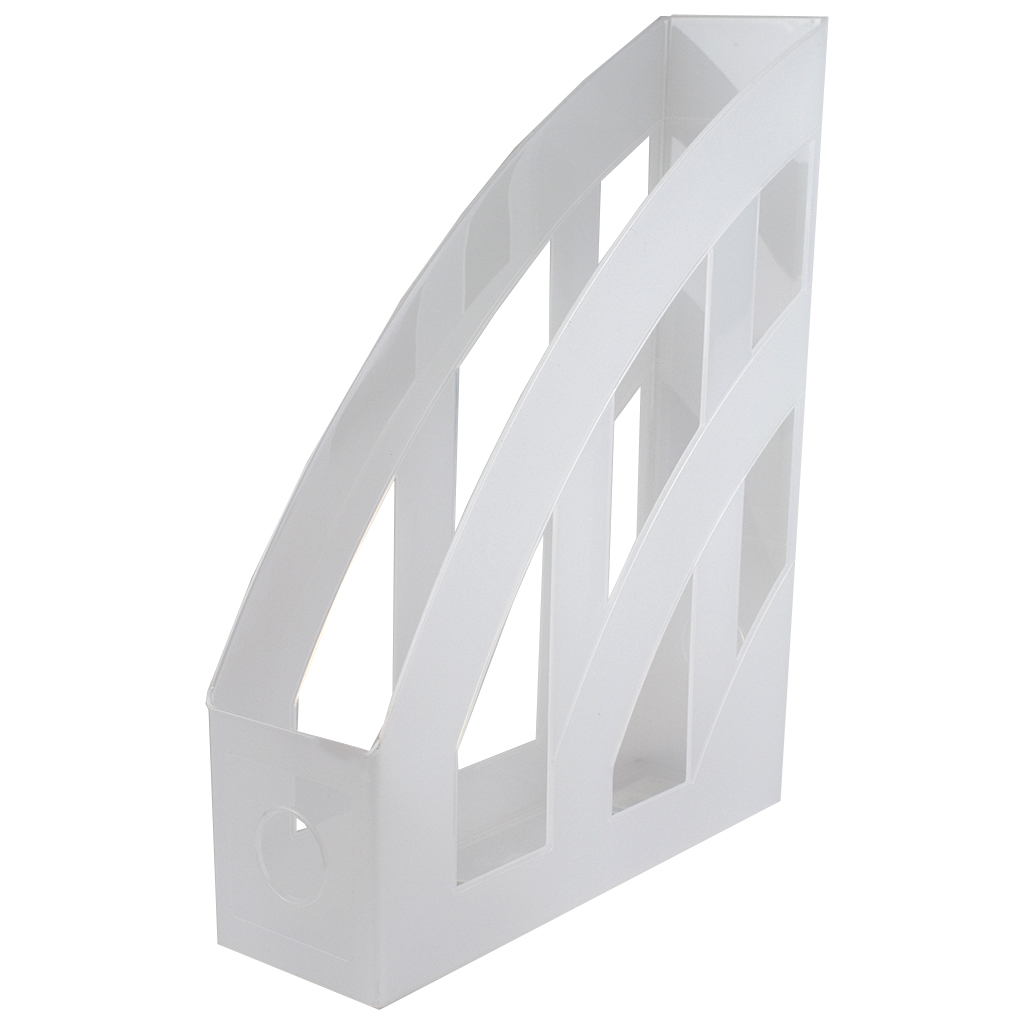 Spirit: Biely priehľadný stojan na dokumenty 7,5x31,5x24,5 cm