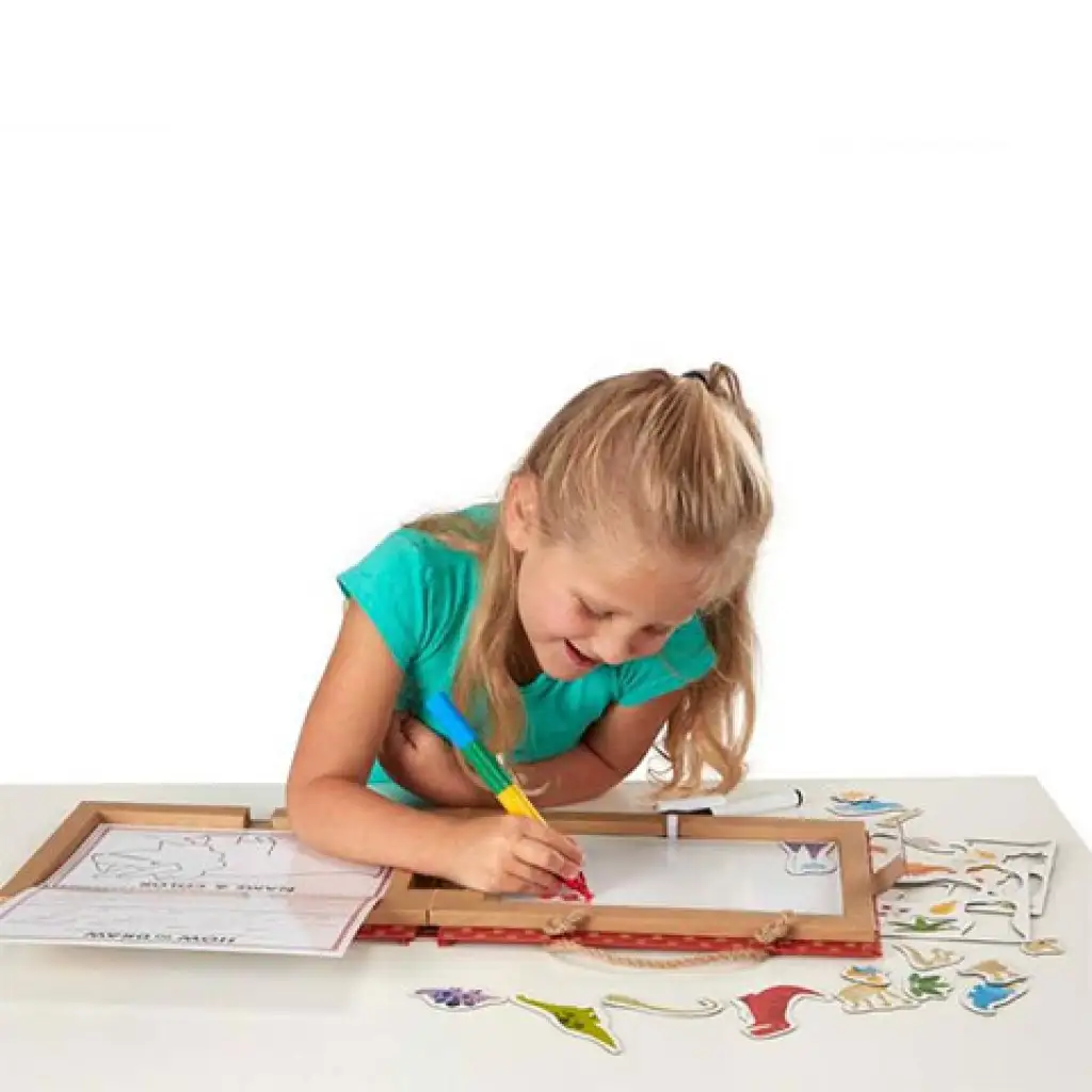 Melissa & Doug: Dinoszauruszos letörölhető rajzoló és mágneses kreatív játékszett kép 3