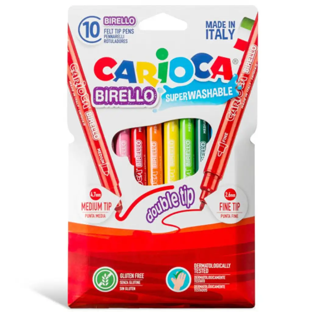 Dupla végű filctoll készlet 10db - Carioca kép 2