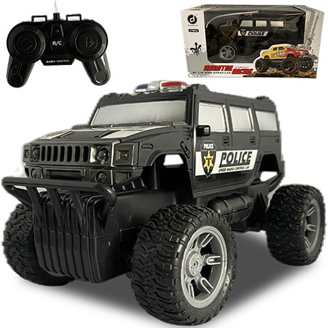 RC Off-Road Police távirányítós rendőr Hummer fénnyel 27 MHz 22cm 1/16-os méretarány kép 1