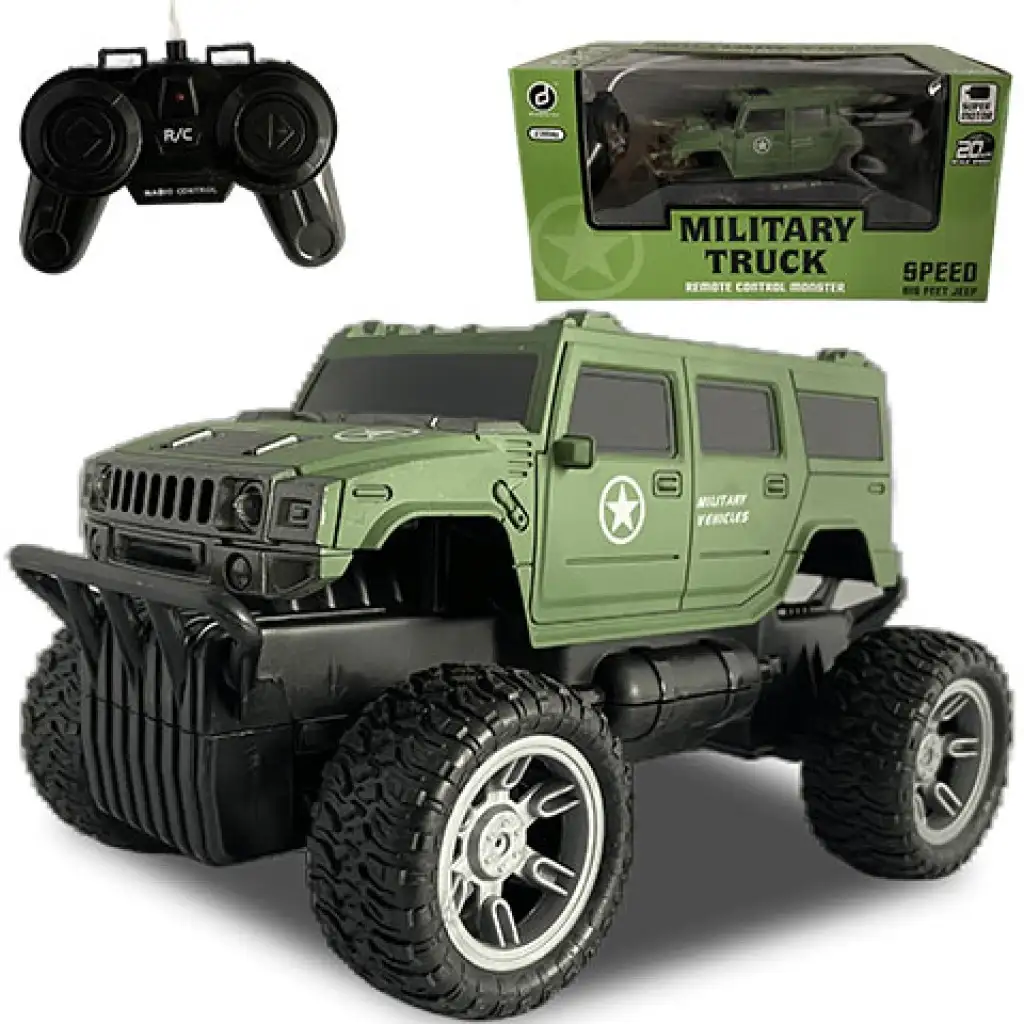 RC Off-Road Military Vojenský Hummer na diaľkové ovládanie 28MHz 22cm 1/16
