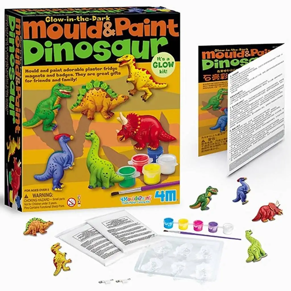 Súprava na odlievanie dinosaurov so svietiacou farbou v tme kép 2