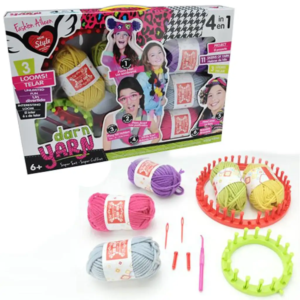 4v1 tkací set s farebnou priadzou