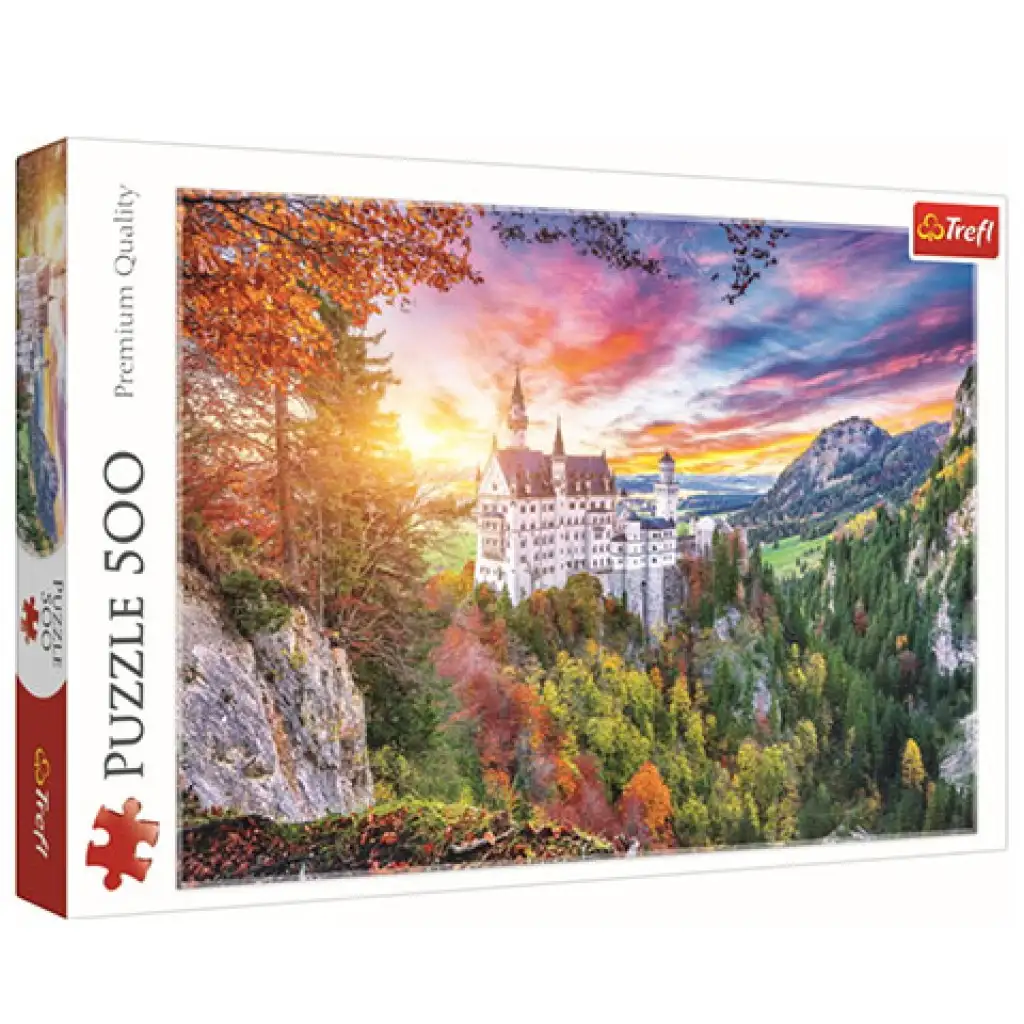 Kilátás a Neuschwanstein kastélyra 500db-os puzzle - Trefl kép 1