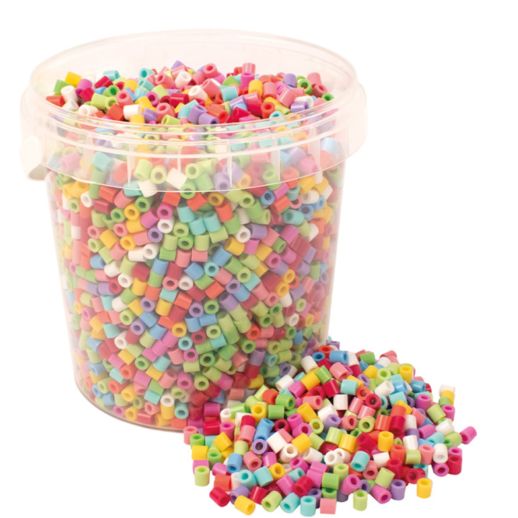 PlayBox: Kreatívne farebné zažehľovacie korálky MIDI 5 mm v vedre, sada 5000 kusov