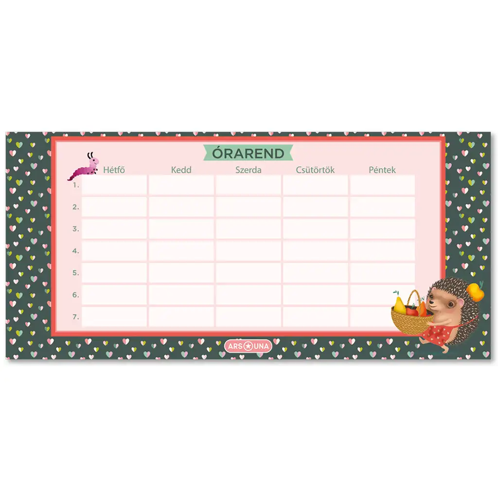 Ars Una: Apple Pie ježkový obojstranný rozvrh hodín